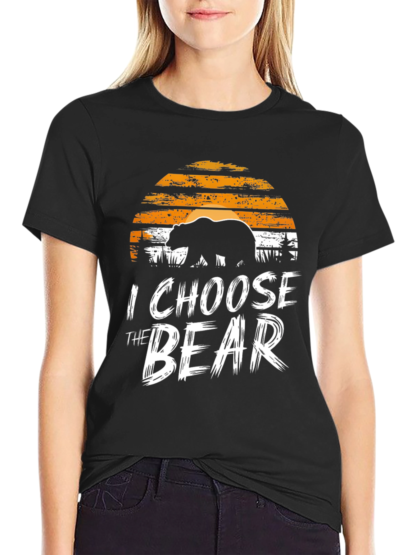 I Choose The Bear Graphic Tee - Black