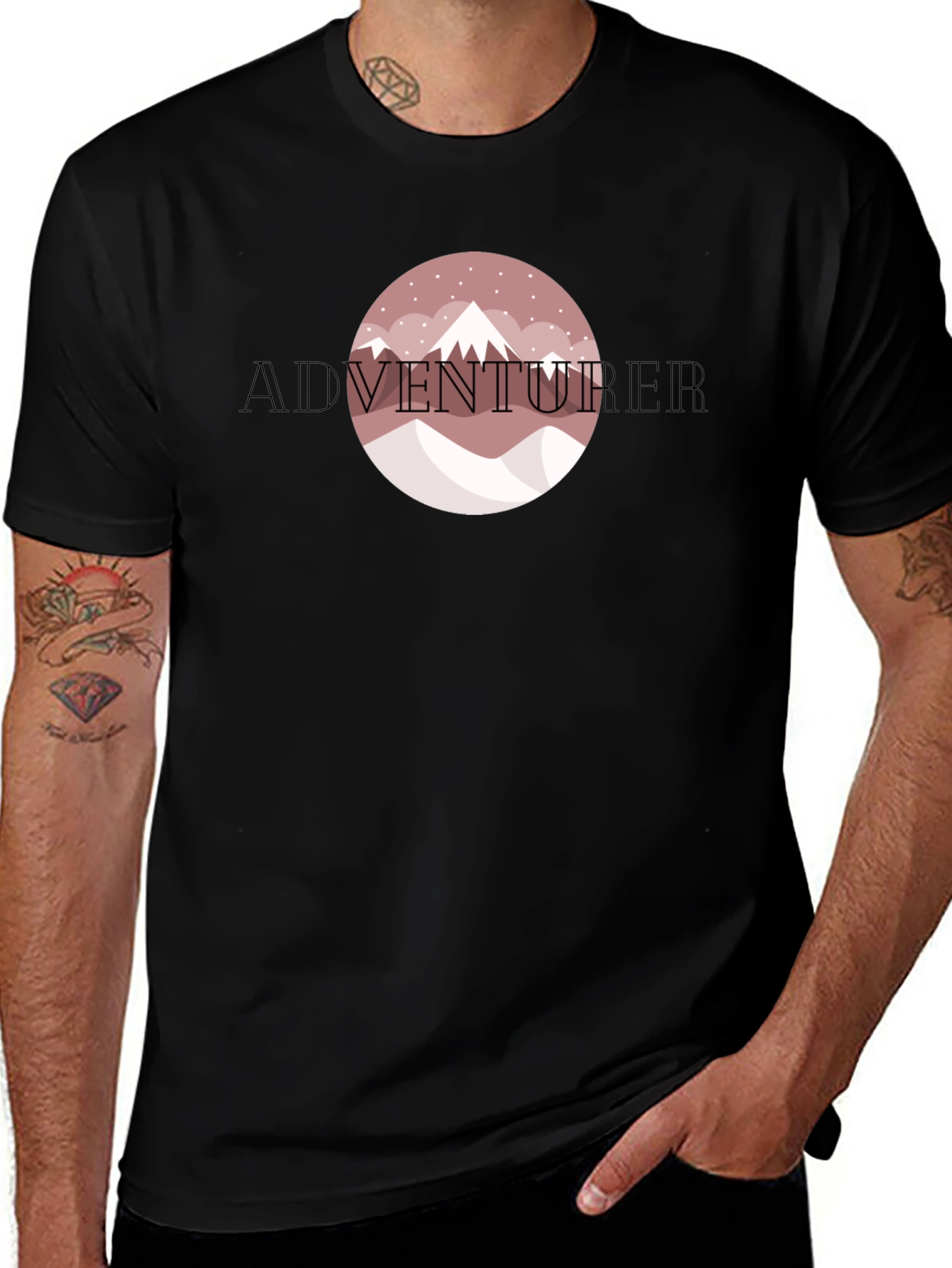 Adventurer Mountain Graphic Tee - Black