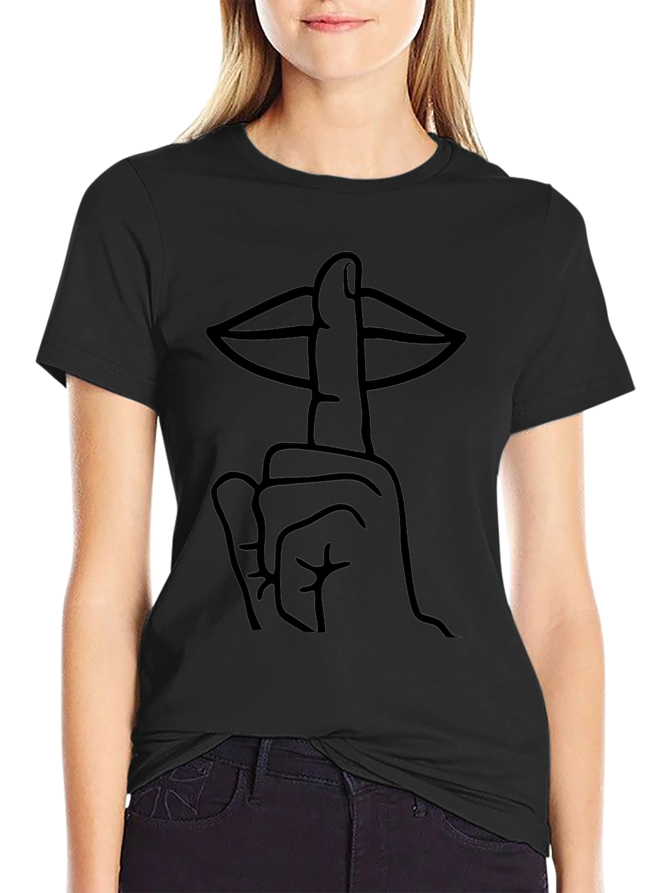 Black Shhh Graphic Tee