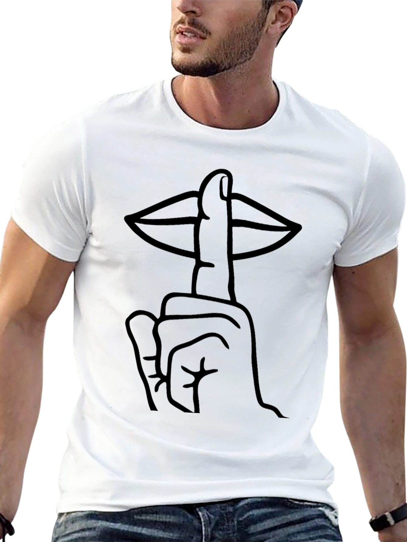Black Shhh Graphic Tee