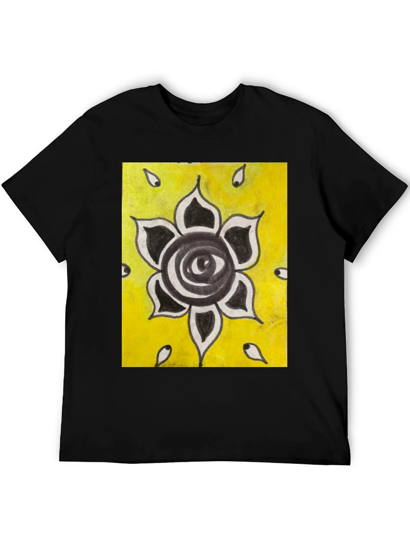 Eye Flower Graphic Black T-Shirt