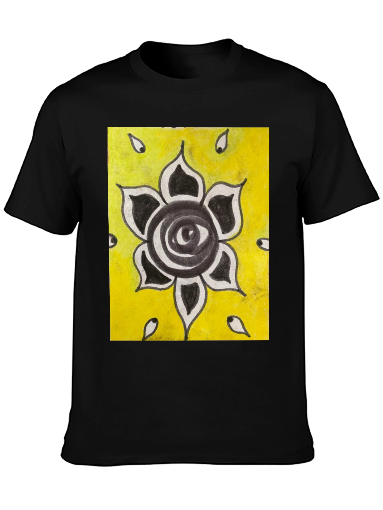 Eye Flower Graphic Black T-Shirt