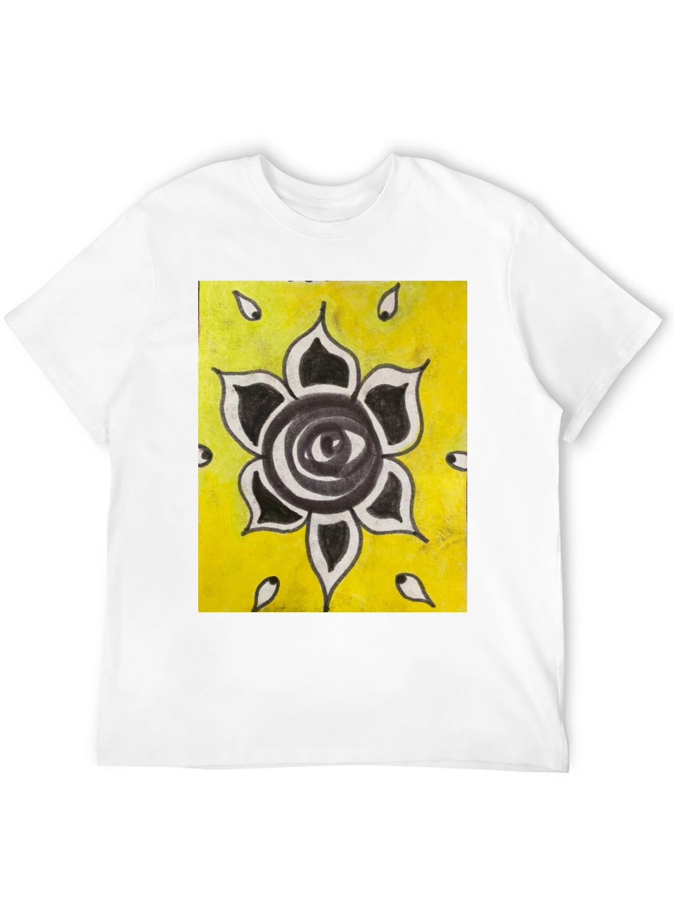 Eye Flower Graphic Black T-Shirt
