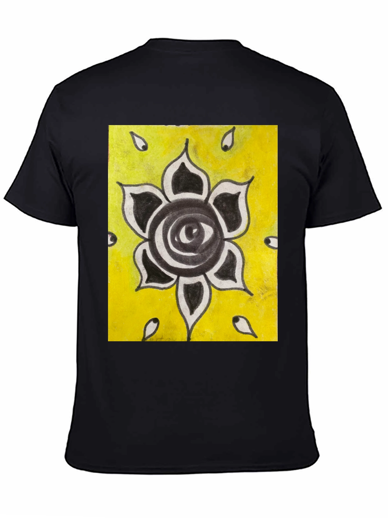 Eye Flower Graphic Black T-Shirt