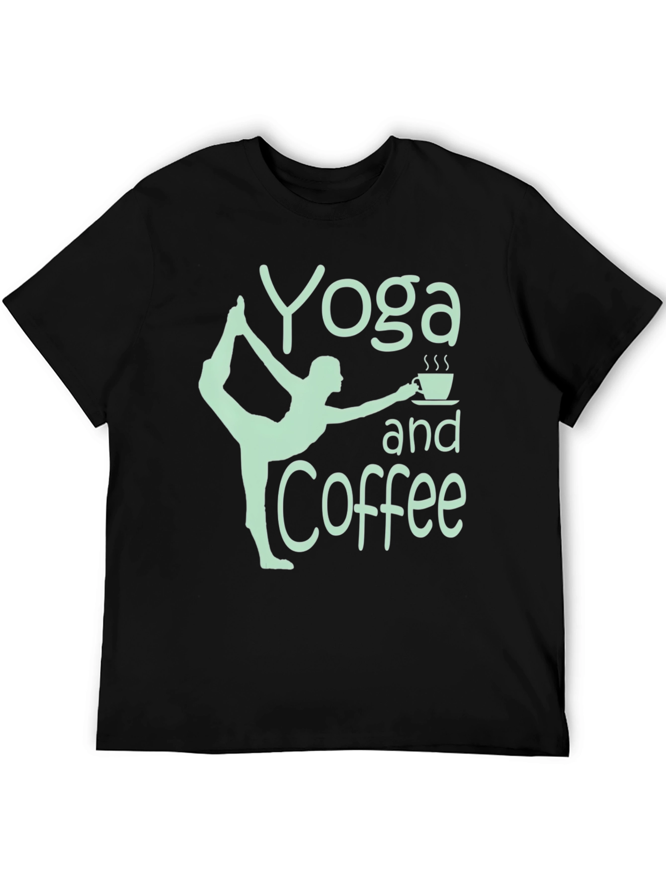 Yoga and Coffee Graphic Tee - Black Cotton T-Shirt