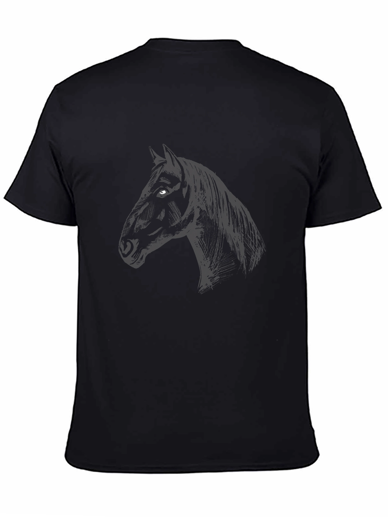 Black Horse Graphic Tee - Mens Fashion