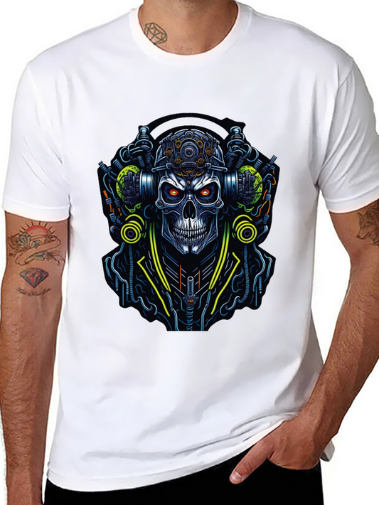 Cyberpunk Skull T-Shirt - Futuristic Graphic Tee