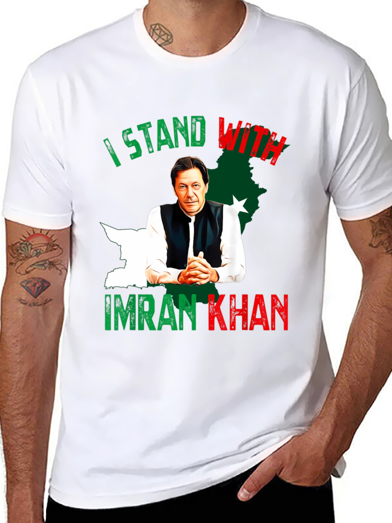 I Stand With Imran Khan Graphic T-Shirt