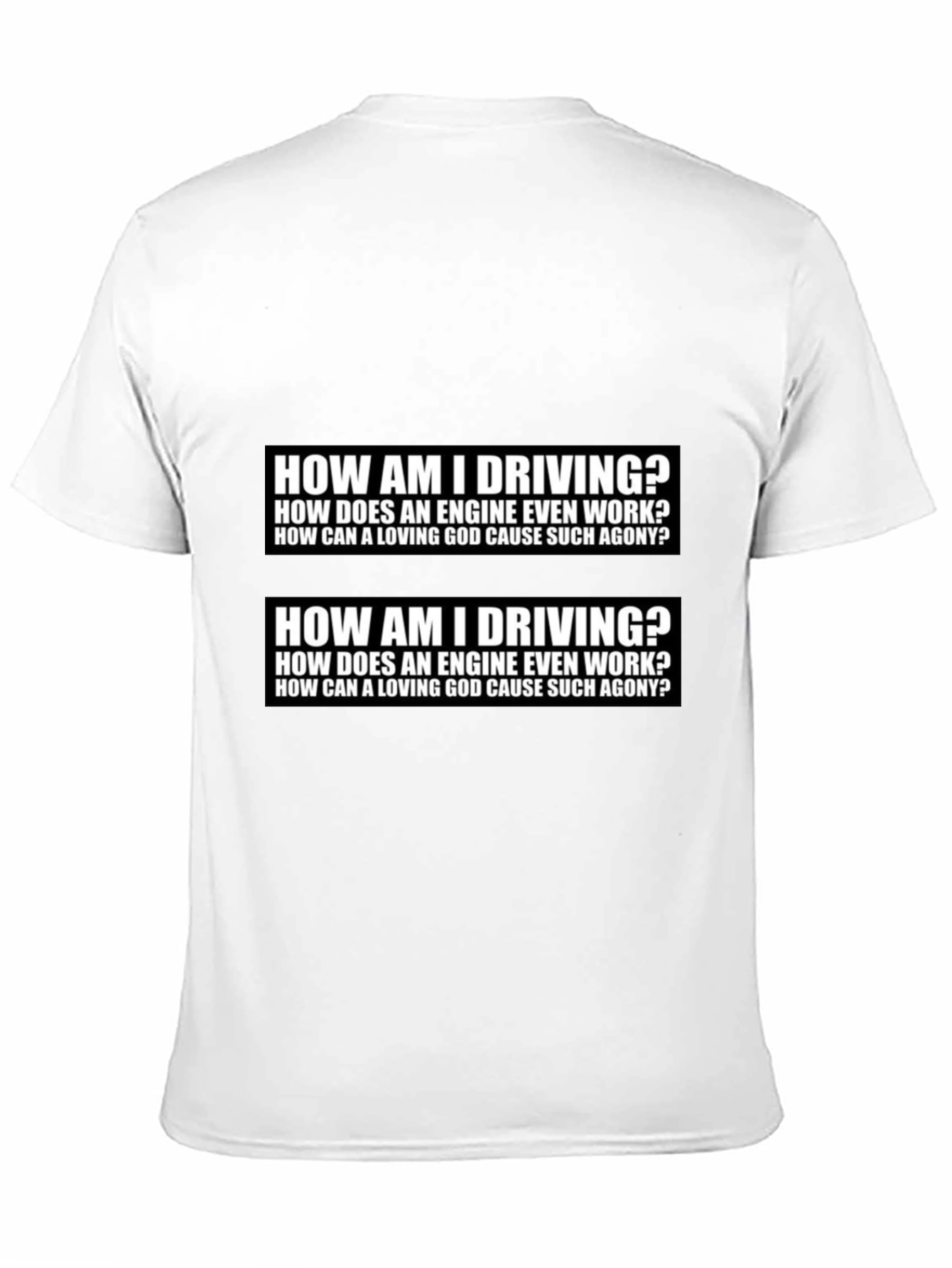 Humorous Graphic T-Shirt - Driving & Existential Questions
