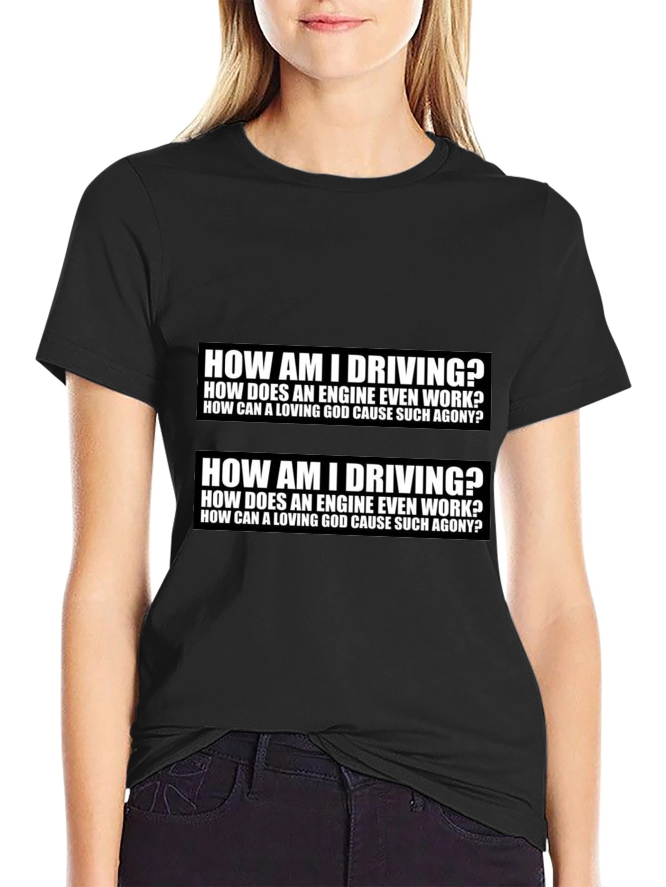 Humorous Graphic T-Shirt - Driving & Existential Questions