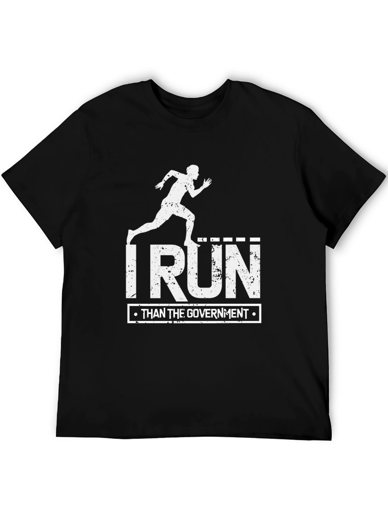 I Run Than the Government Black Tee