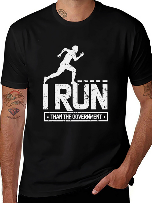 I Run Than the Government Black Tee