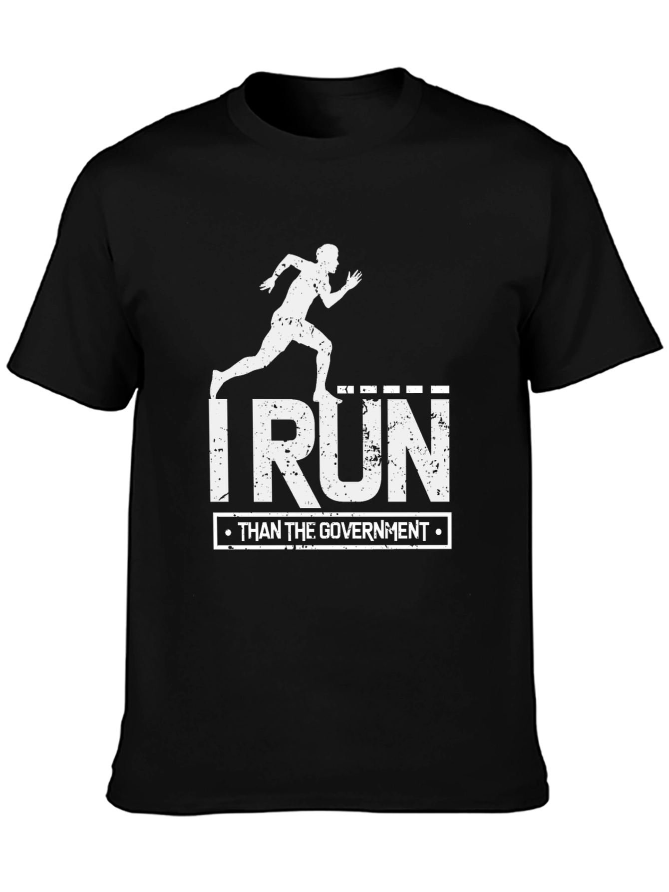 I Run Than the Government Black Tee