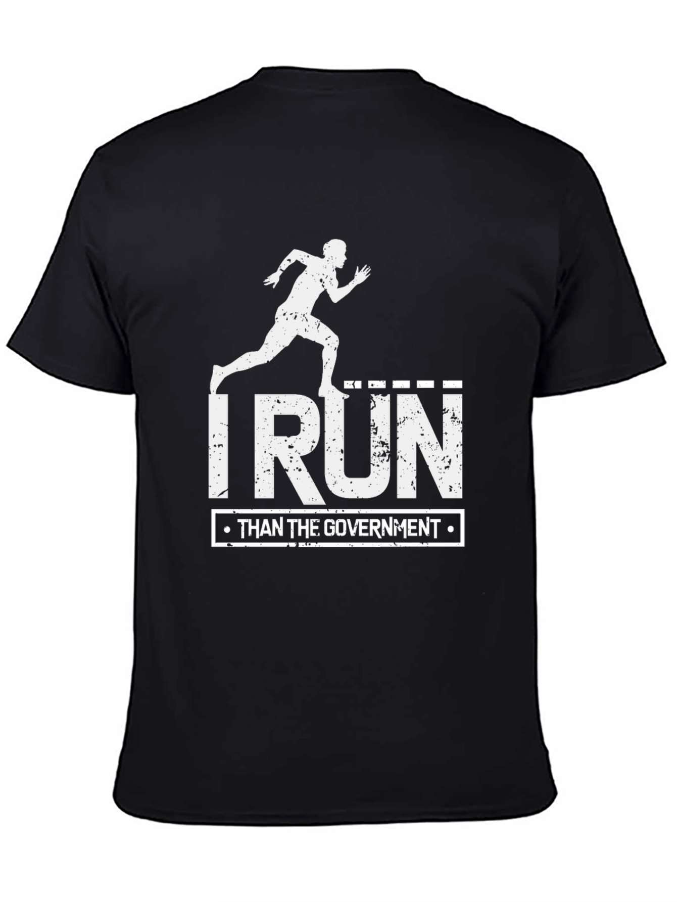 I Run Than the Government Black Tee
