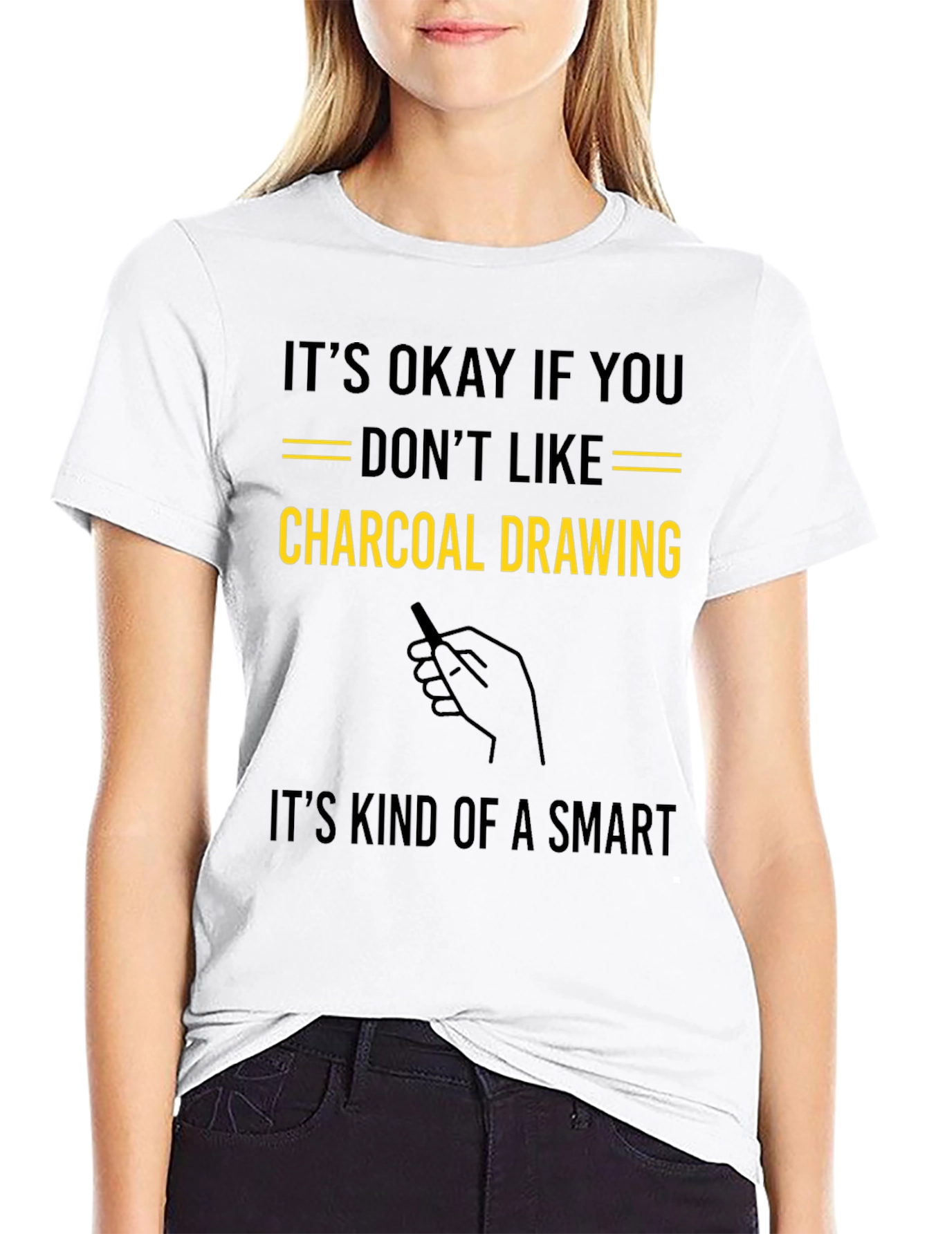 Charcoal Drawing Humor T-Shirt - Smart Artistic Tee