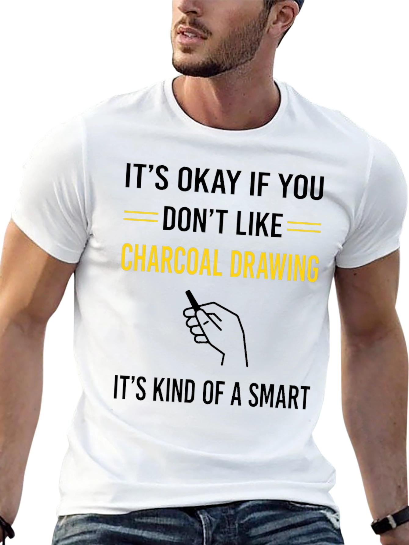 Charcoal Drawing Humor T-Shirt - Smart Artistic Tee