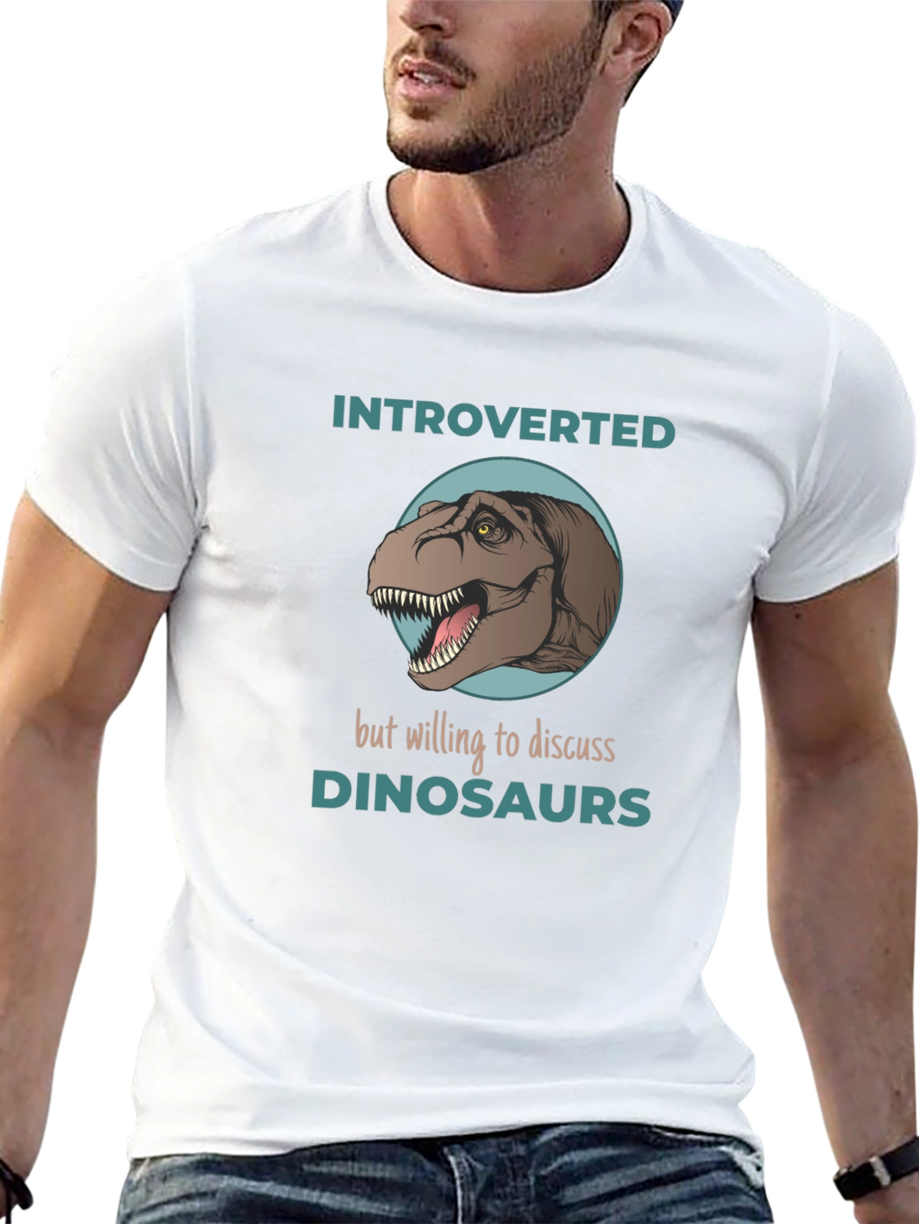 Introverted Dinosaur Graphic T-Shirt