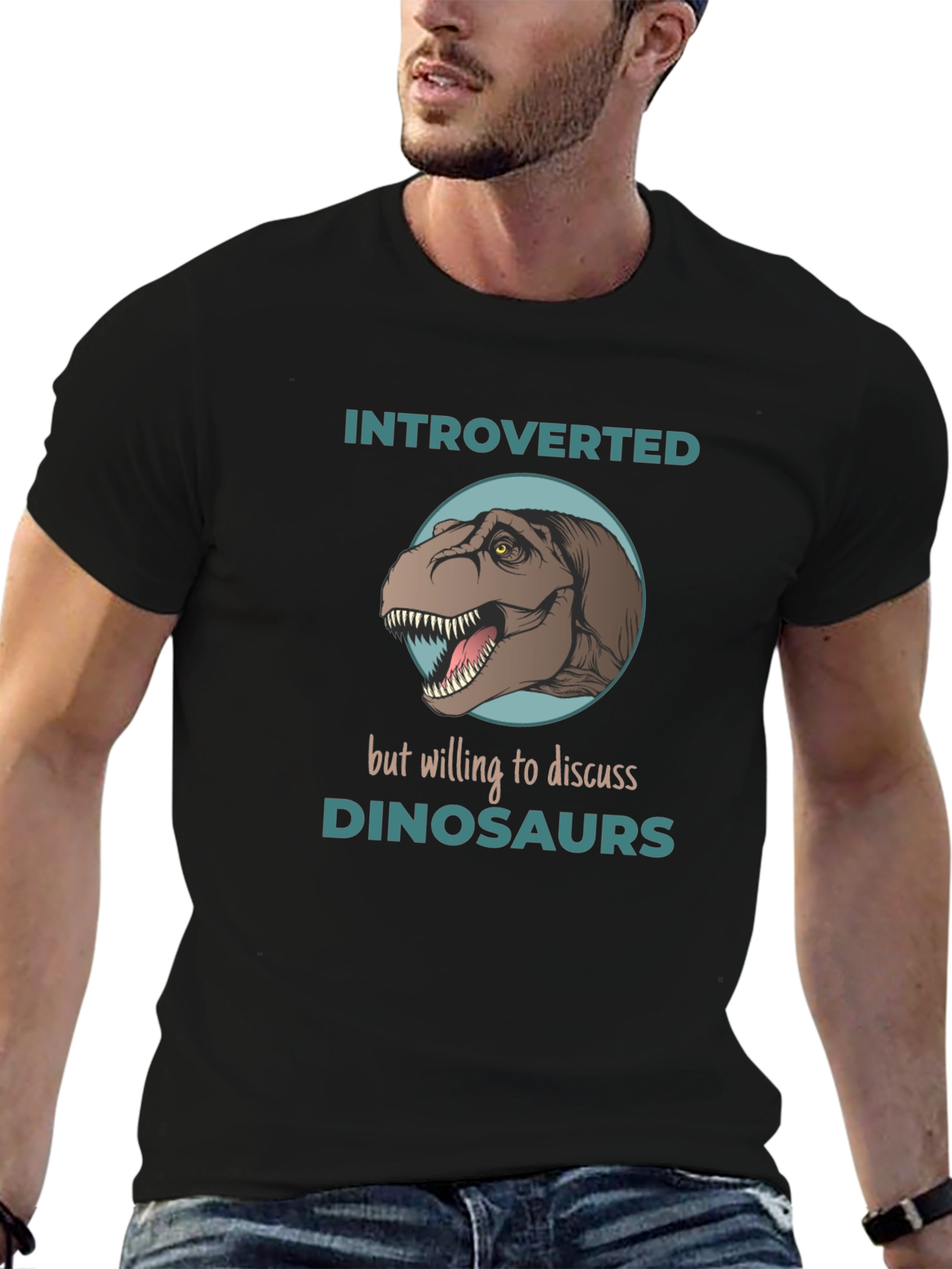 Introverted Dinosaur Graphic T-Shirt