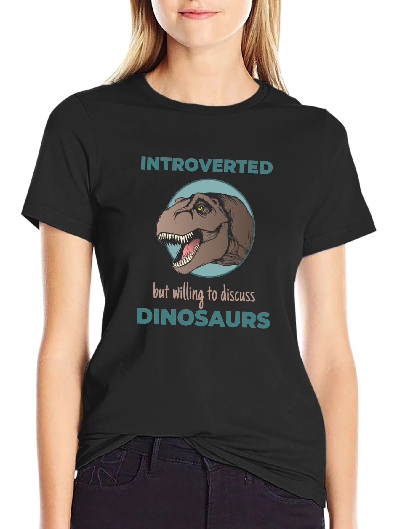 Introverted Dinosaur Graphic T-Shirt