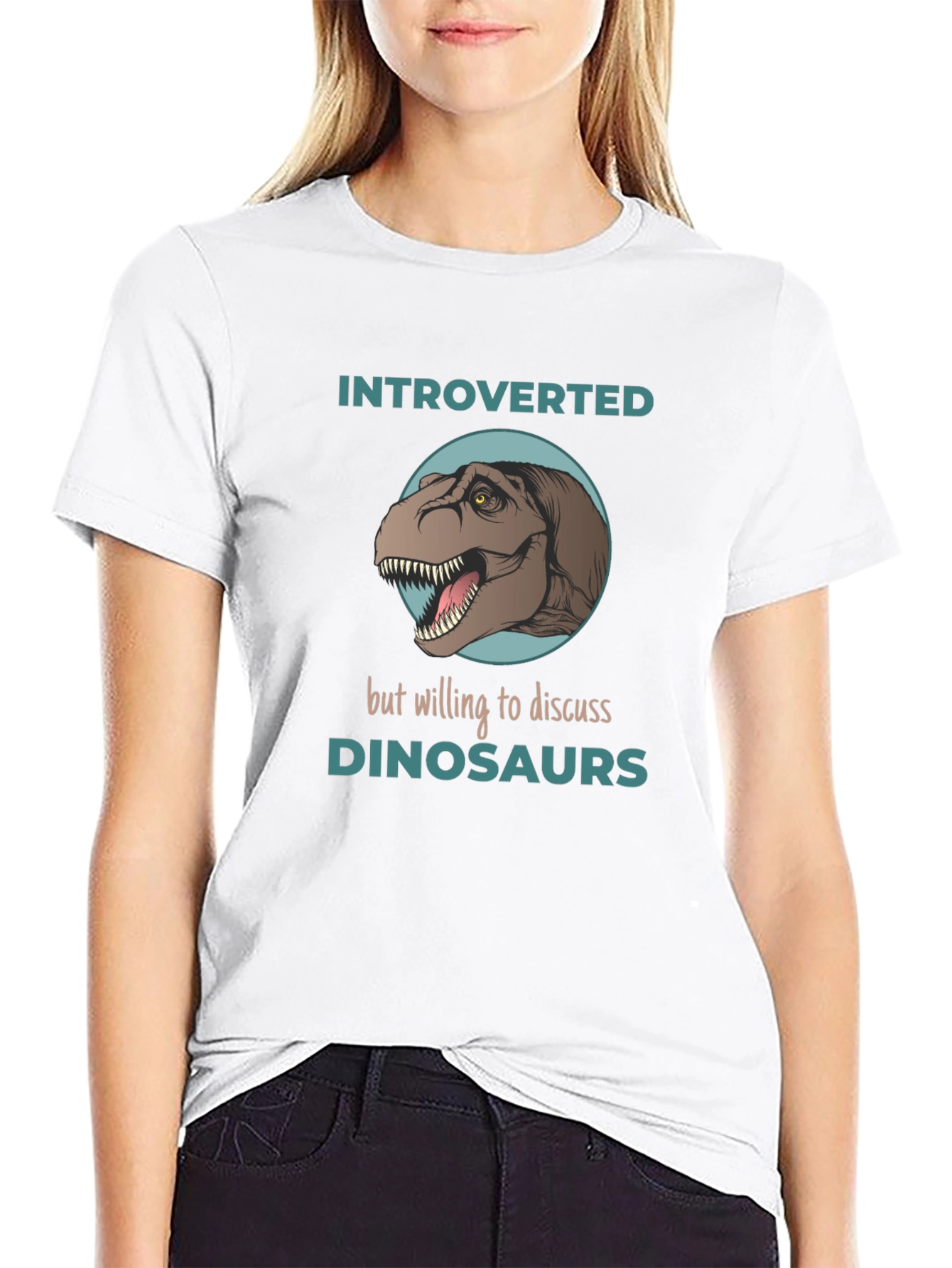 Introverted Dinosaur Graphic T-Shirt