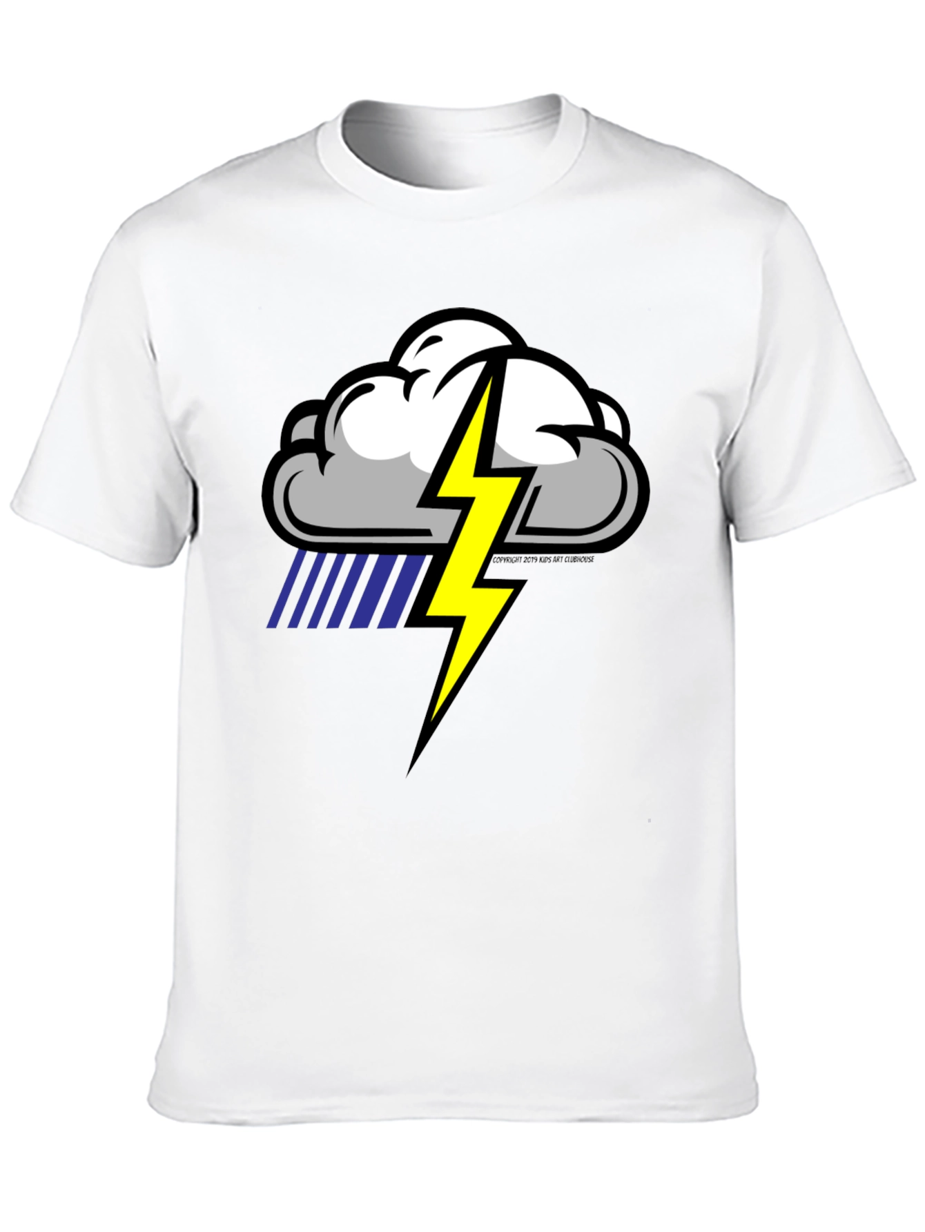 Storm Cloud Lightning Graphic Black T-Shirt