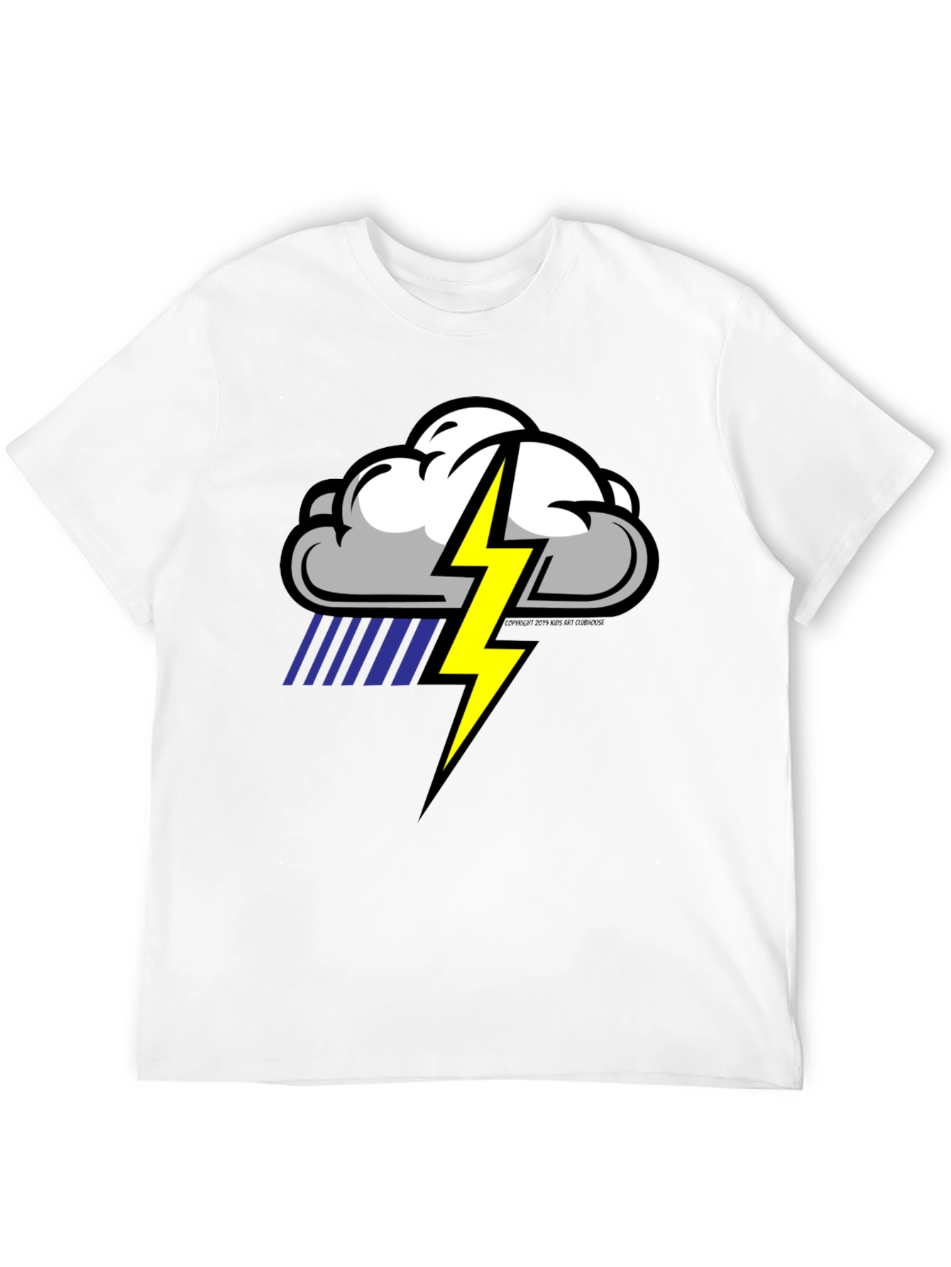 Storm Cloud Lightning Graphic Black T-Shirt