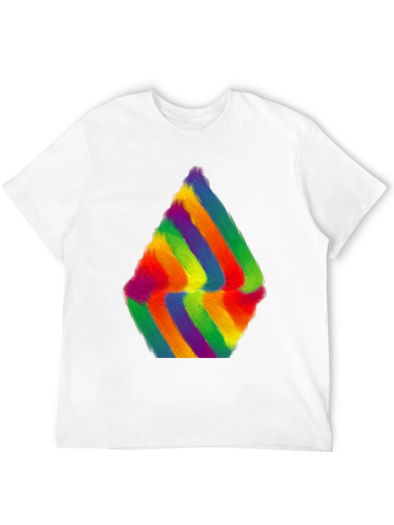 Rainbow Furry Abstract Art Black T-Shirt