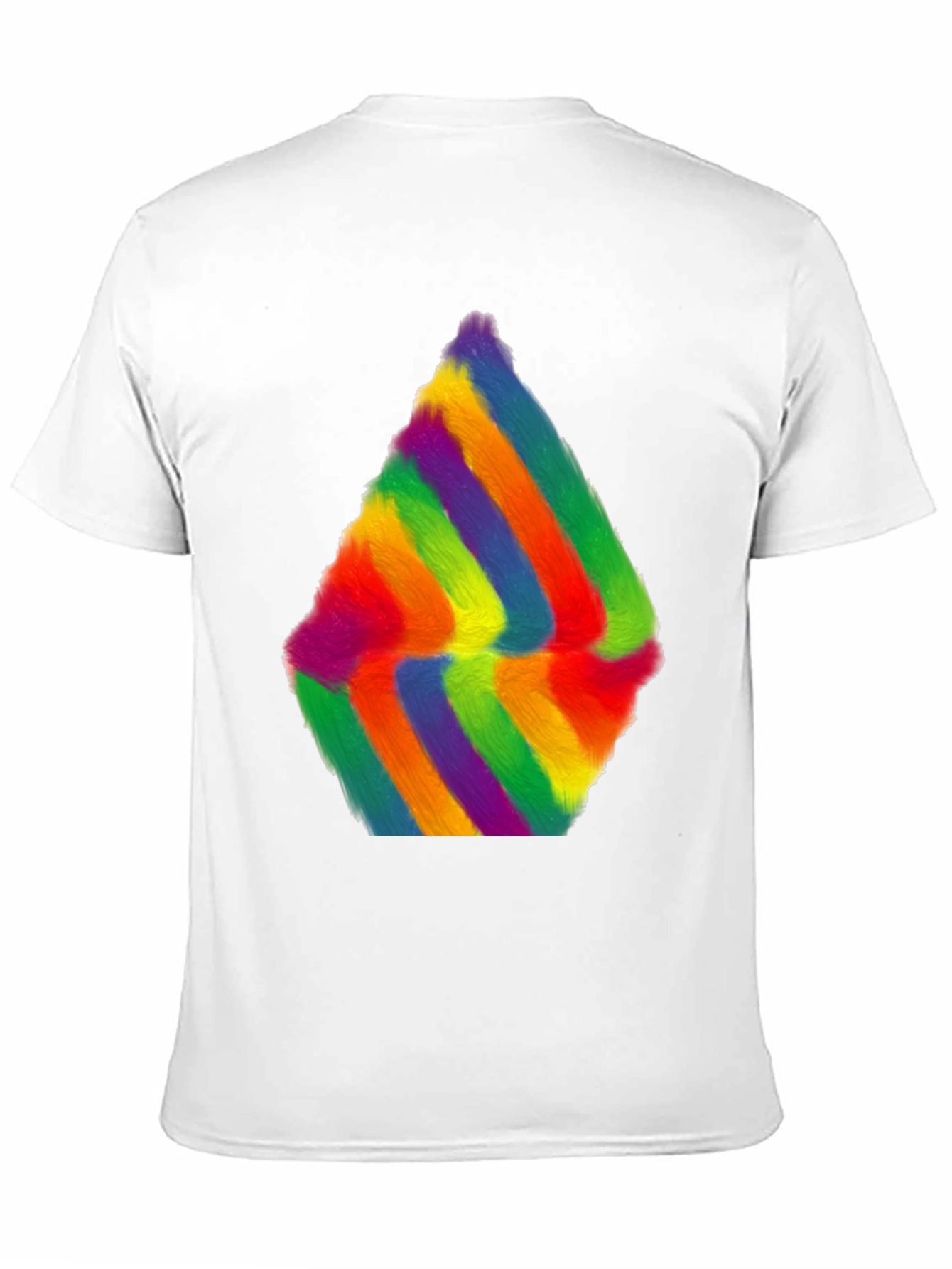 Rainbow Furry Abstract Art Black T-Shirt
