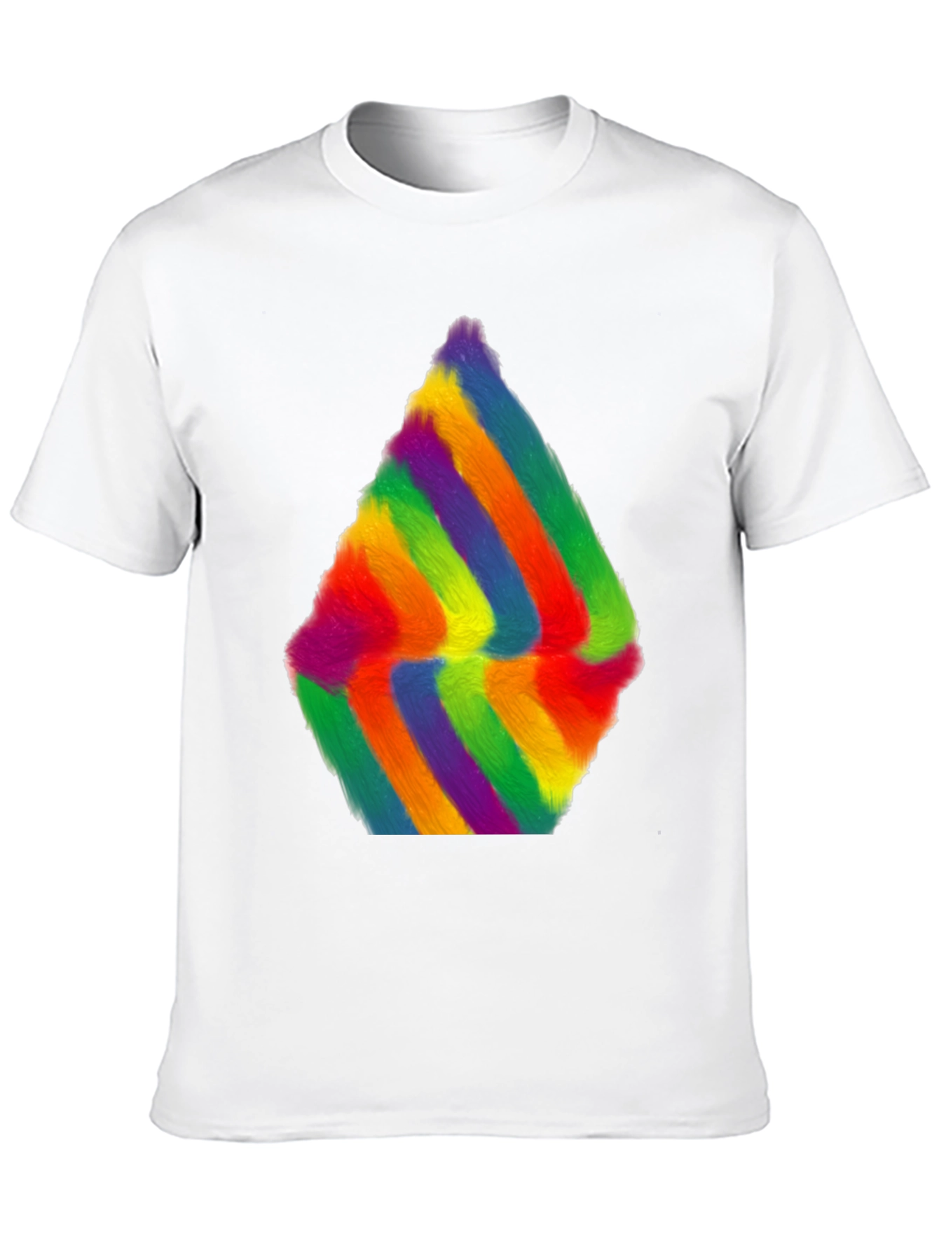 Rainbow Furry Abstract Art Black T-Shirt
