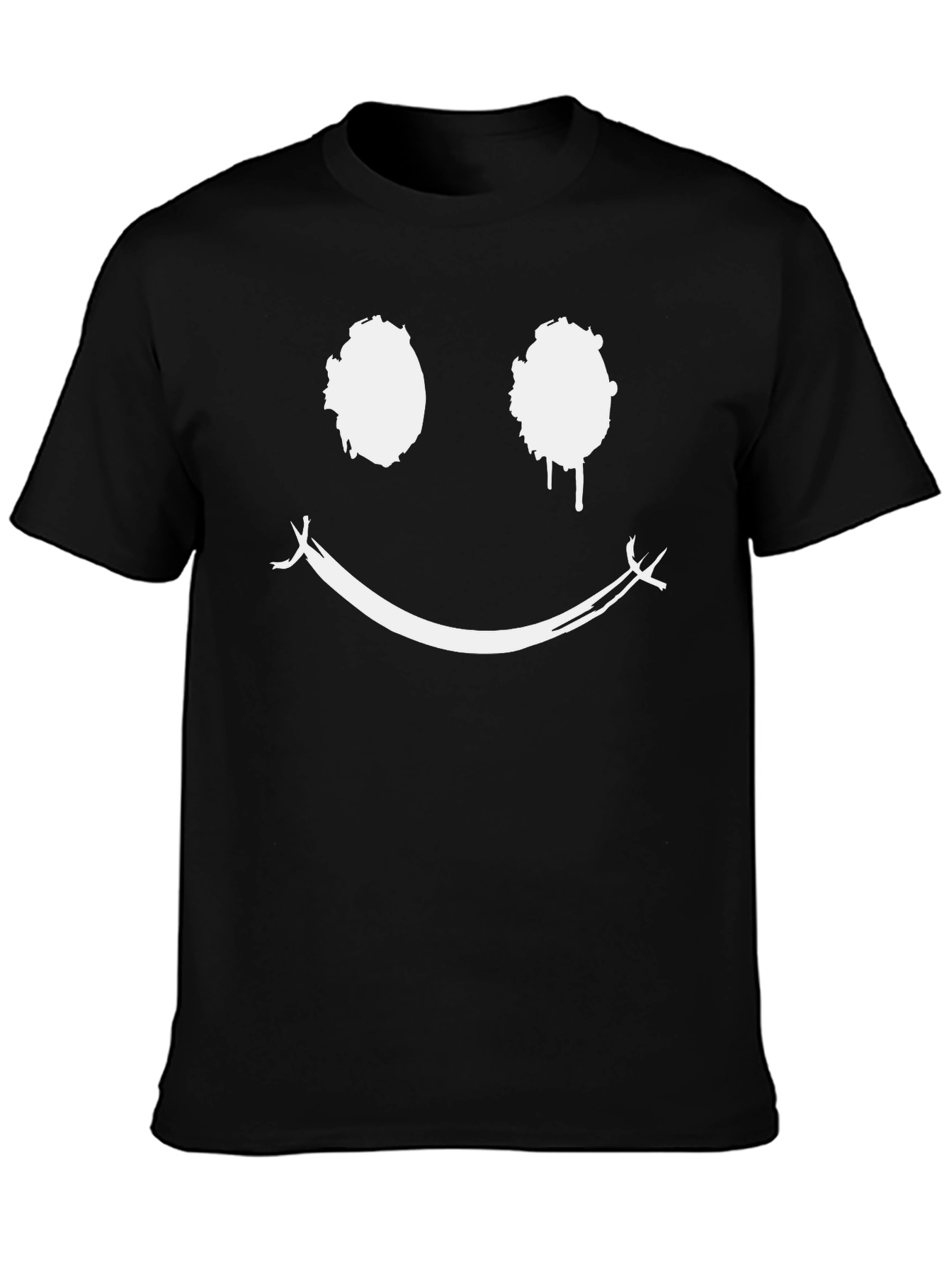 Creepy Smile Graphic Tee - Black Cotton T-Shirt