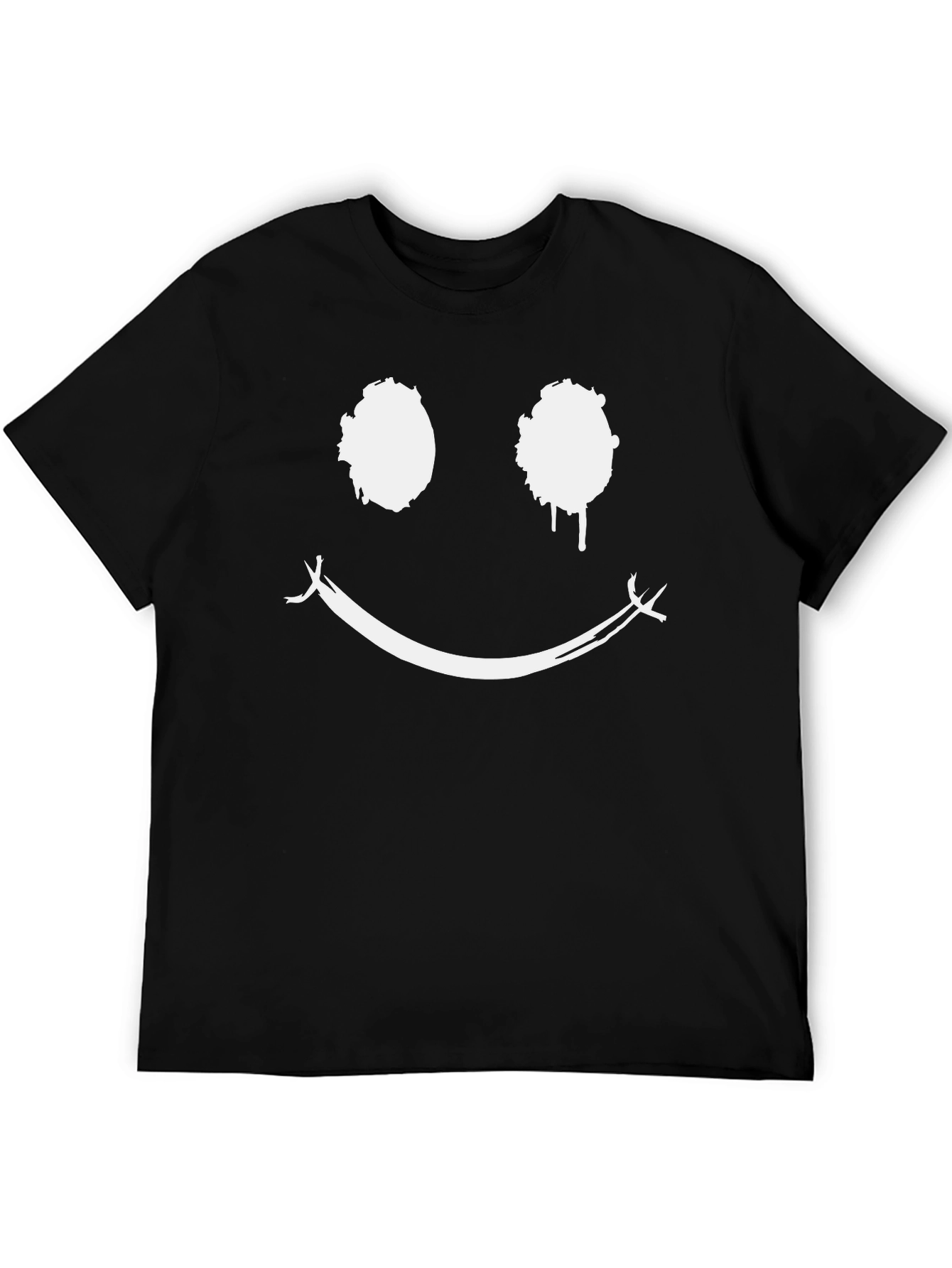 Creepy Smile Graphic Tee - Black Cotton T-Shirt