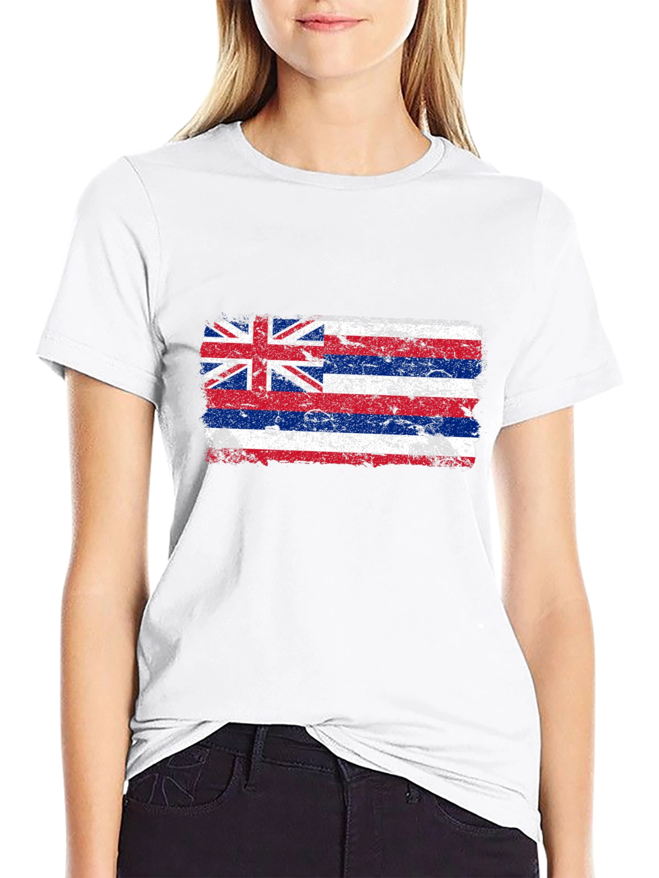 Hawaii Flag Distressed Graphic T-Shirt