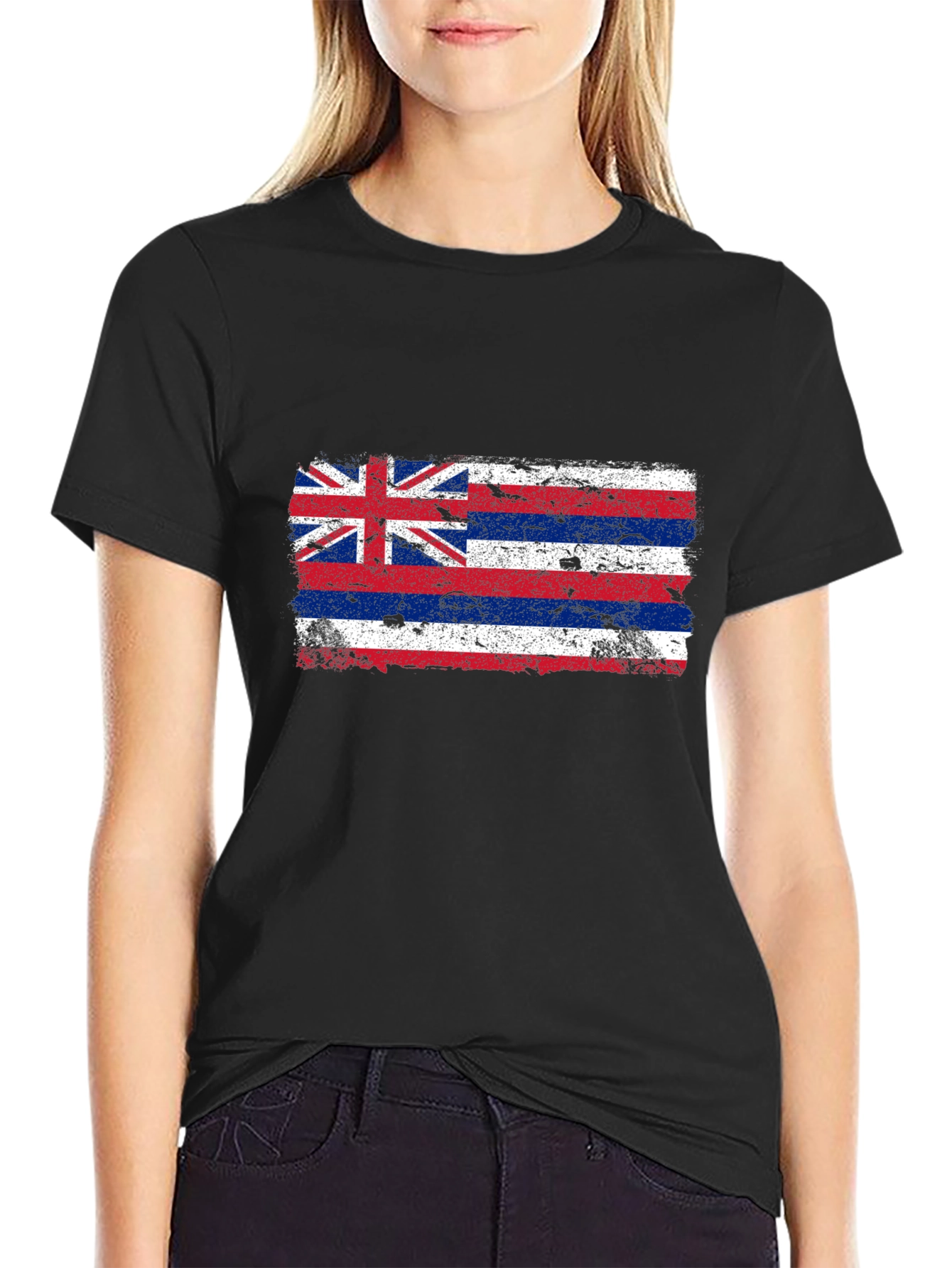 Hawaii Flag Distressed Graphic T-Shirt