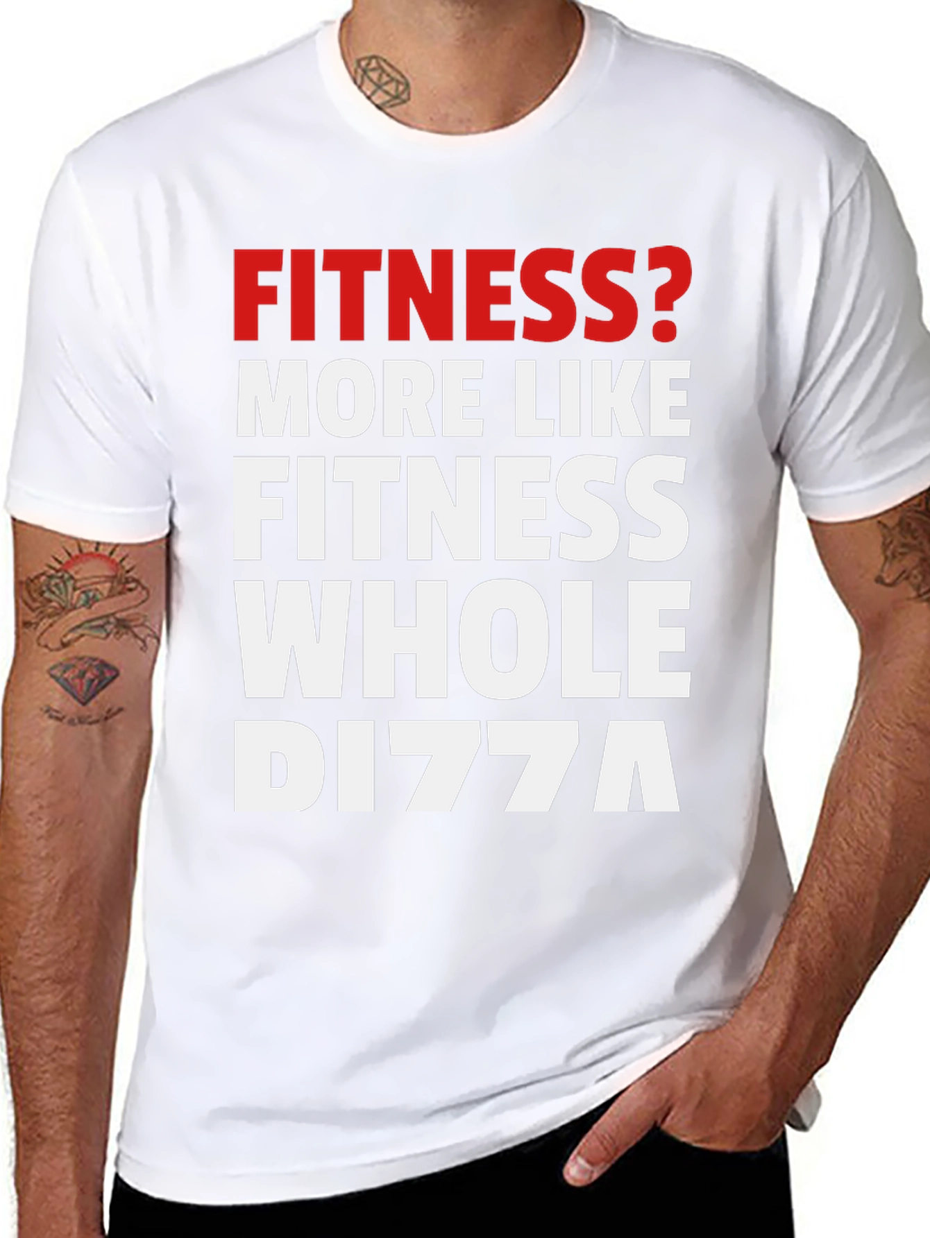 Funny Fitness Whole Dizza Black Graphic T-Shirt