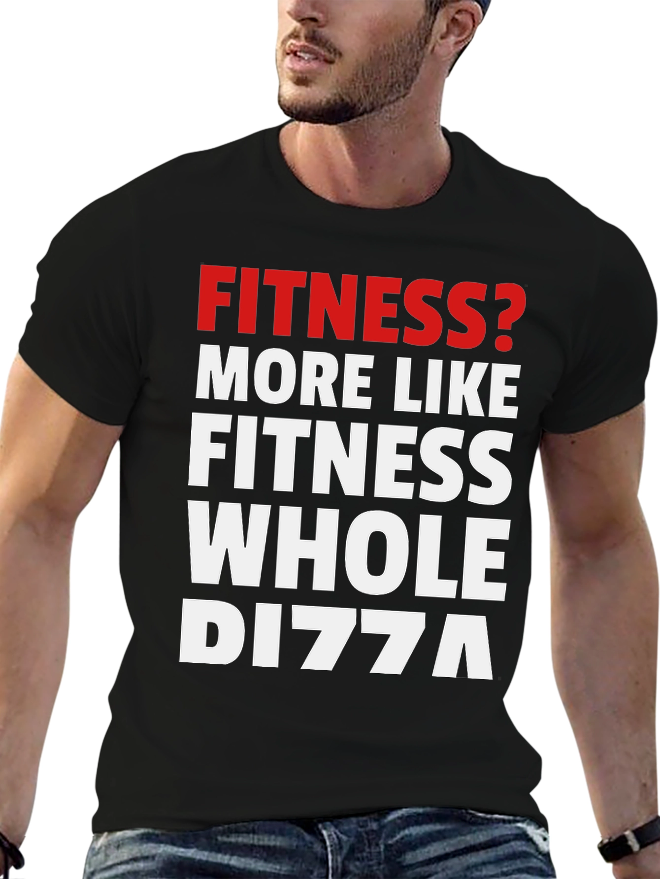 Funny Fitness Whole Dizza Black Graphic T-Shirt