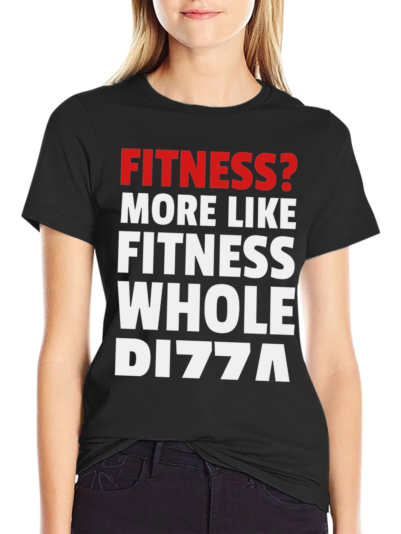 Funny Fitness Whole Dizza Black Graphic T-Shirt