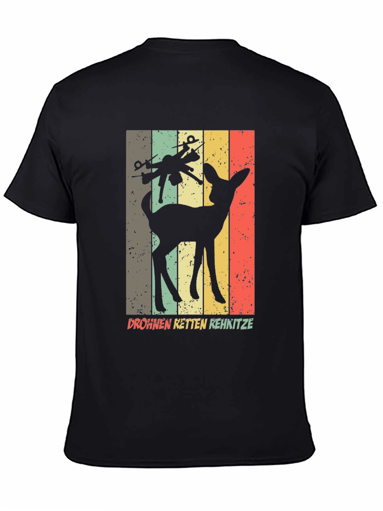 Drone Saves Deer Retro Style T-Shirt