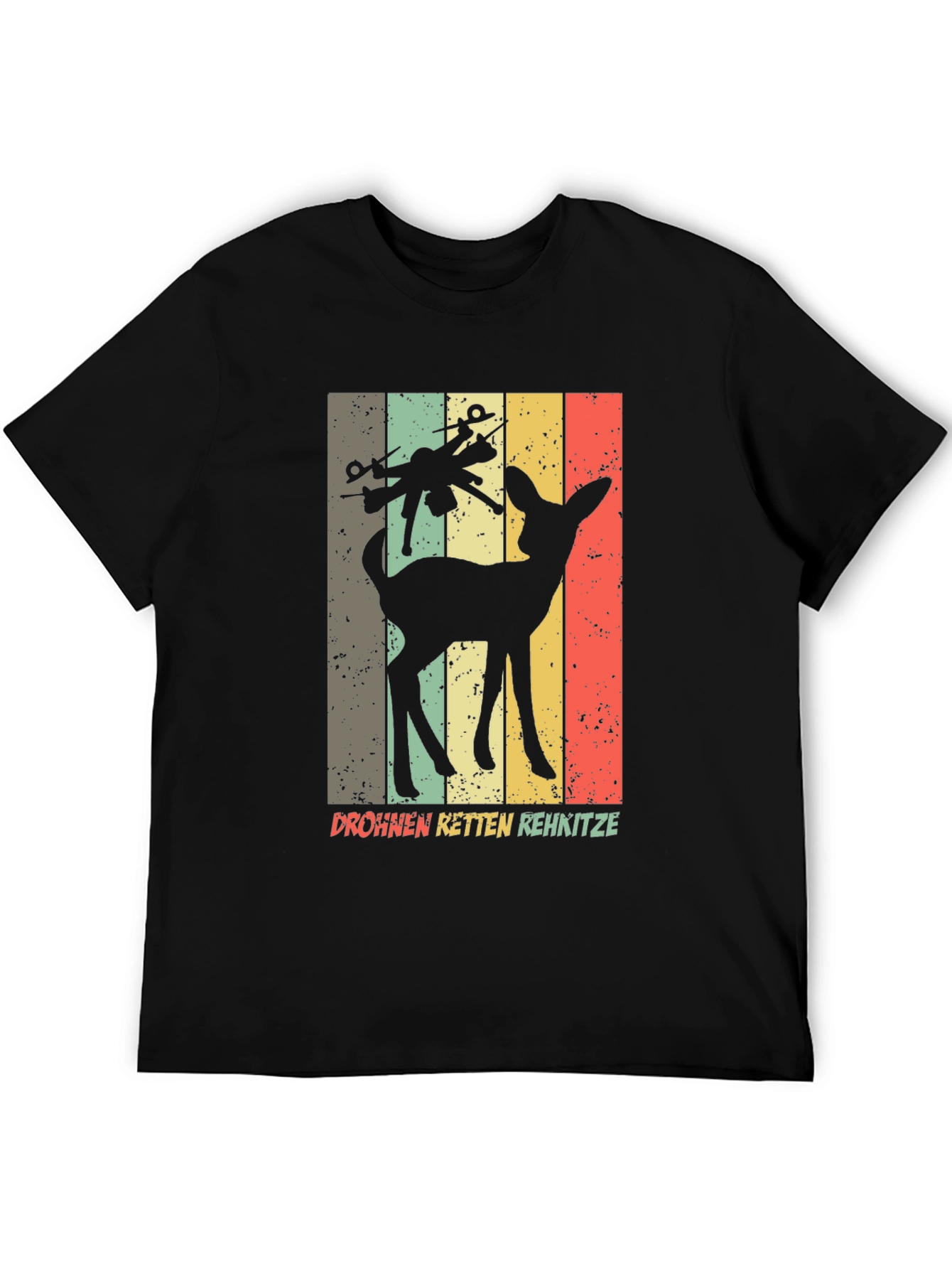 Drone Saves Deer Retro Style T-Shirt