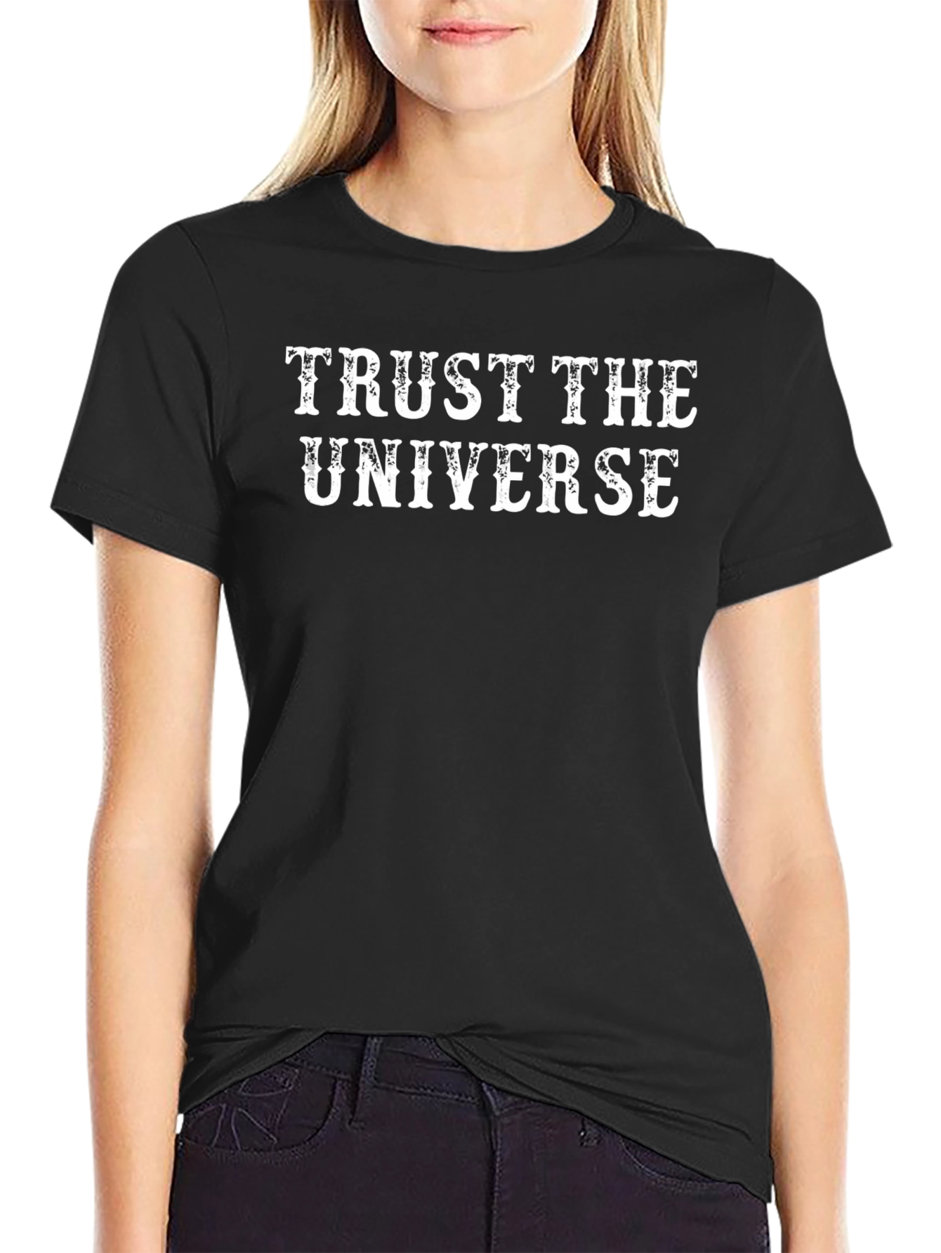 Trust The Universe Black Graphic Tee