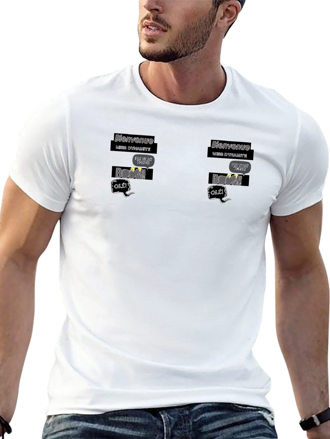 Black Graphic T-Shirt - Bienvenue Miss Dynamite Design