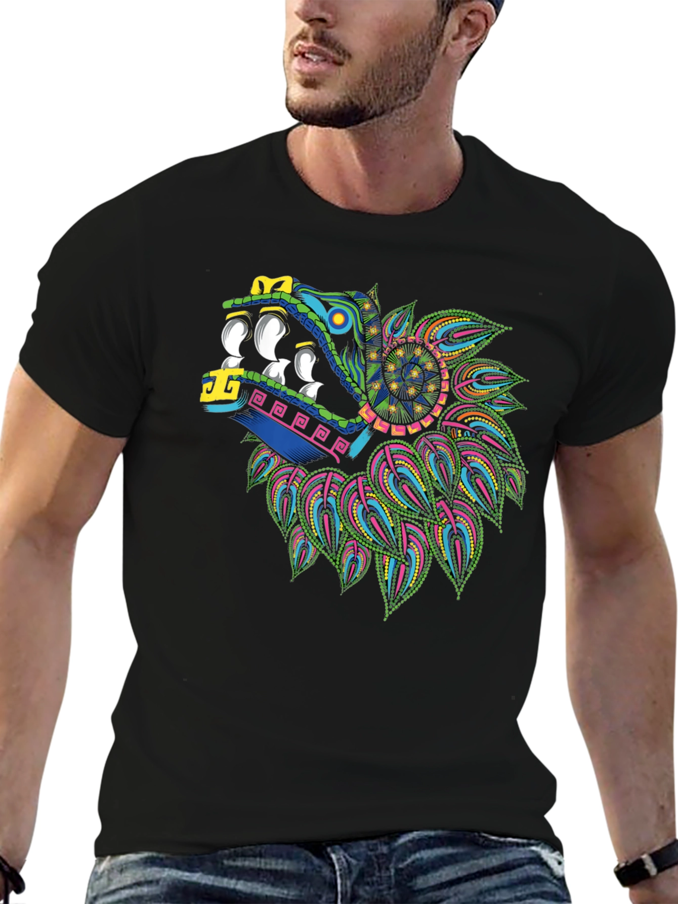 Quetzalcoatl T-Shirt - Aztec Serpent God Graphic Tee