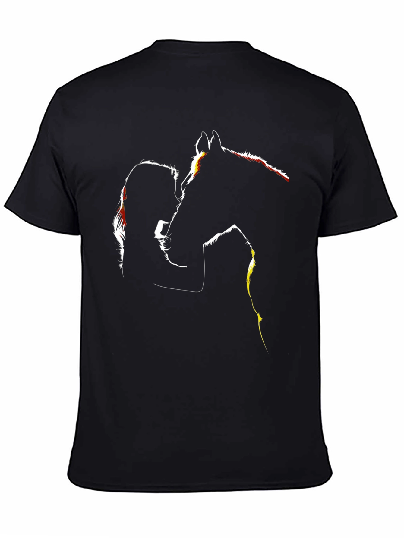 Woman & Horse Silhouette Black Graphic Tee