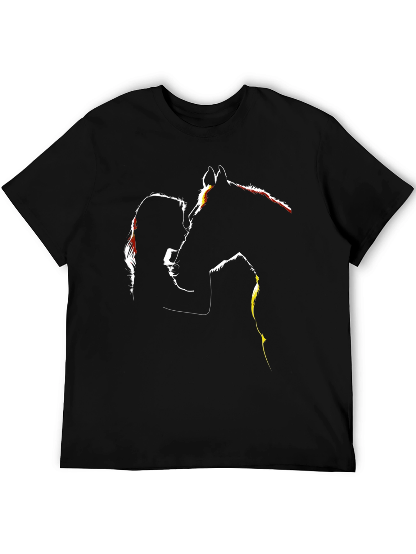 Woman & Horse Silhouette Black Graphic Tee