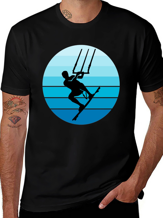 Kitesurfing Graphic T-Shirt - Black Cotton Tee