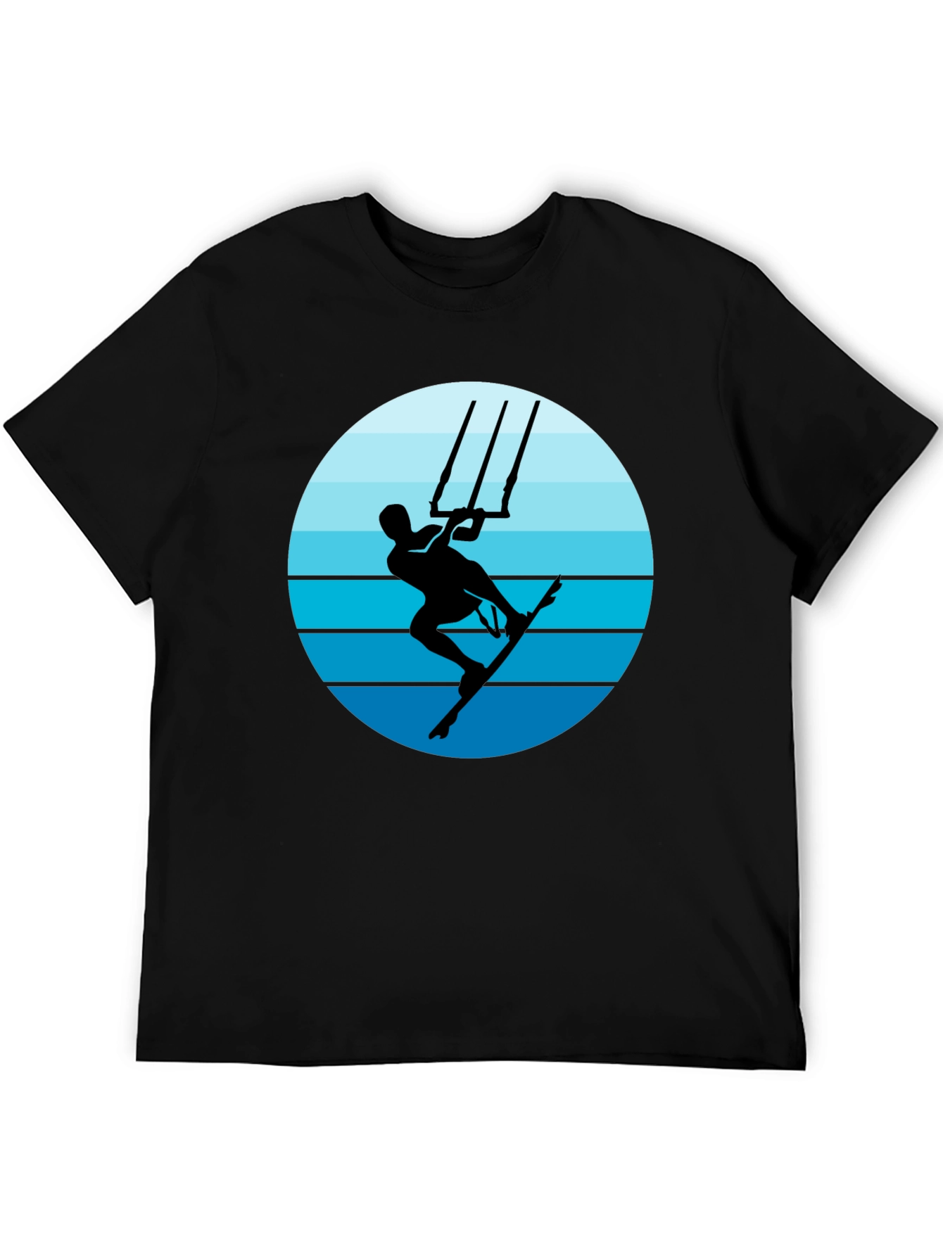 Kitesurfing Graphic T-Shirt - Black Cotton Tee