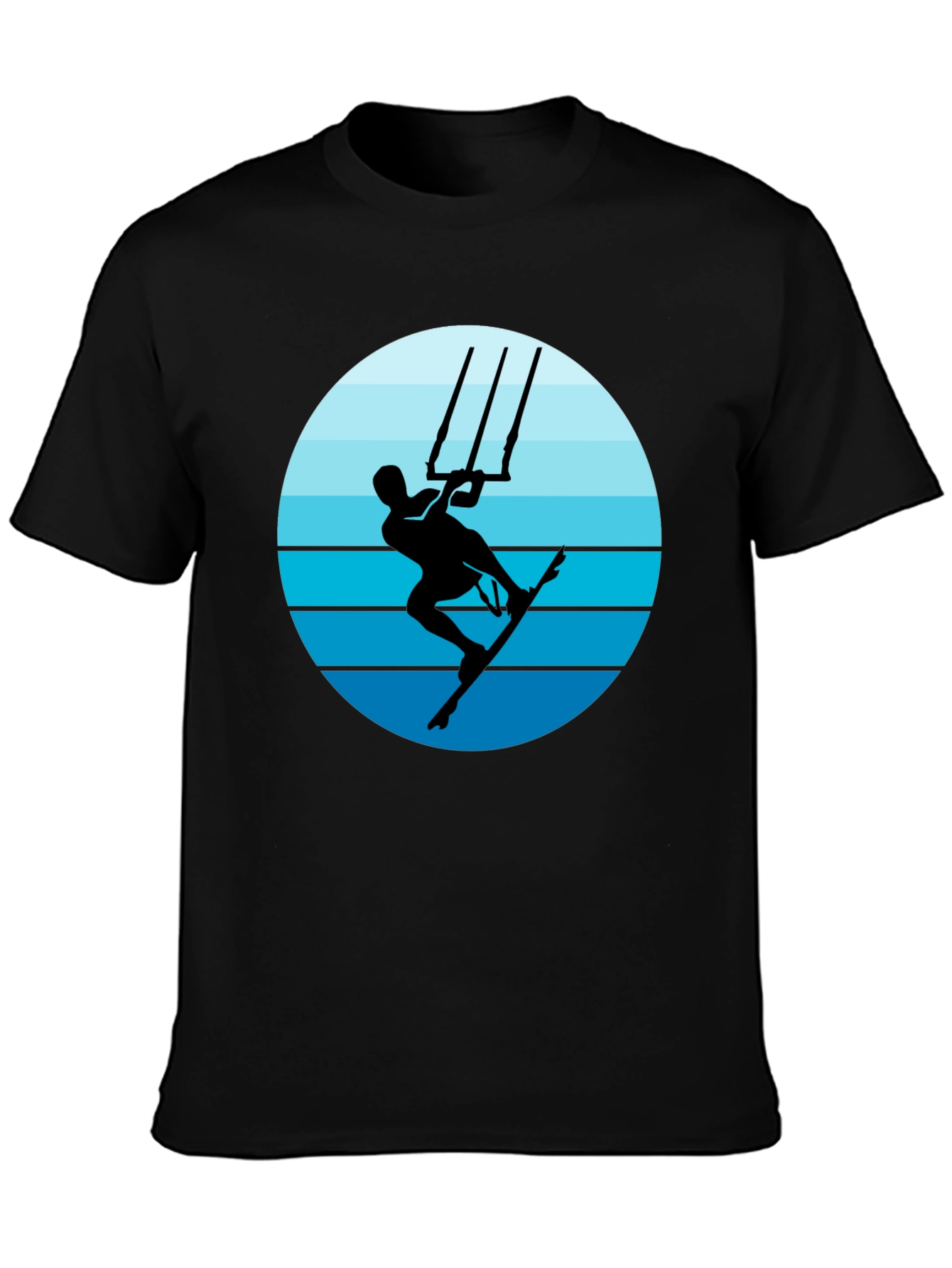 Kitesurfing Graphic T-Shirt - Black Cotton Tee