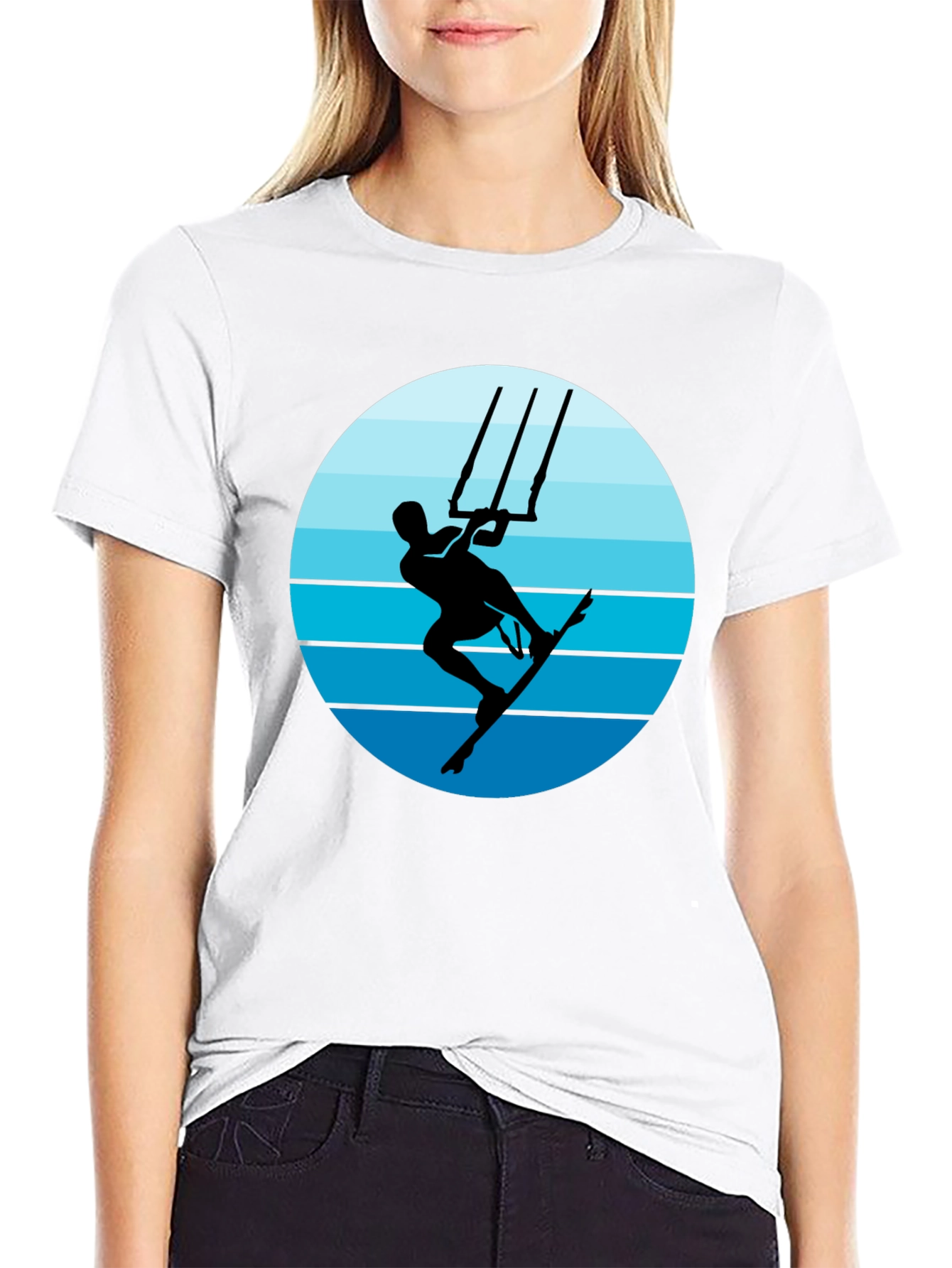 Kitesurfing Graphic T-Shirt - Black Cotton Tee