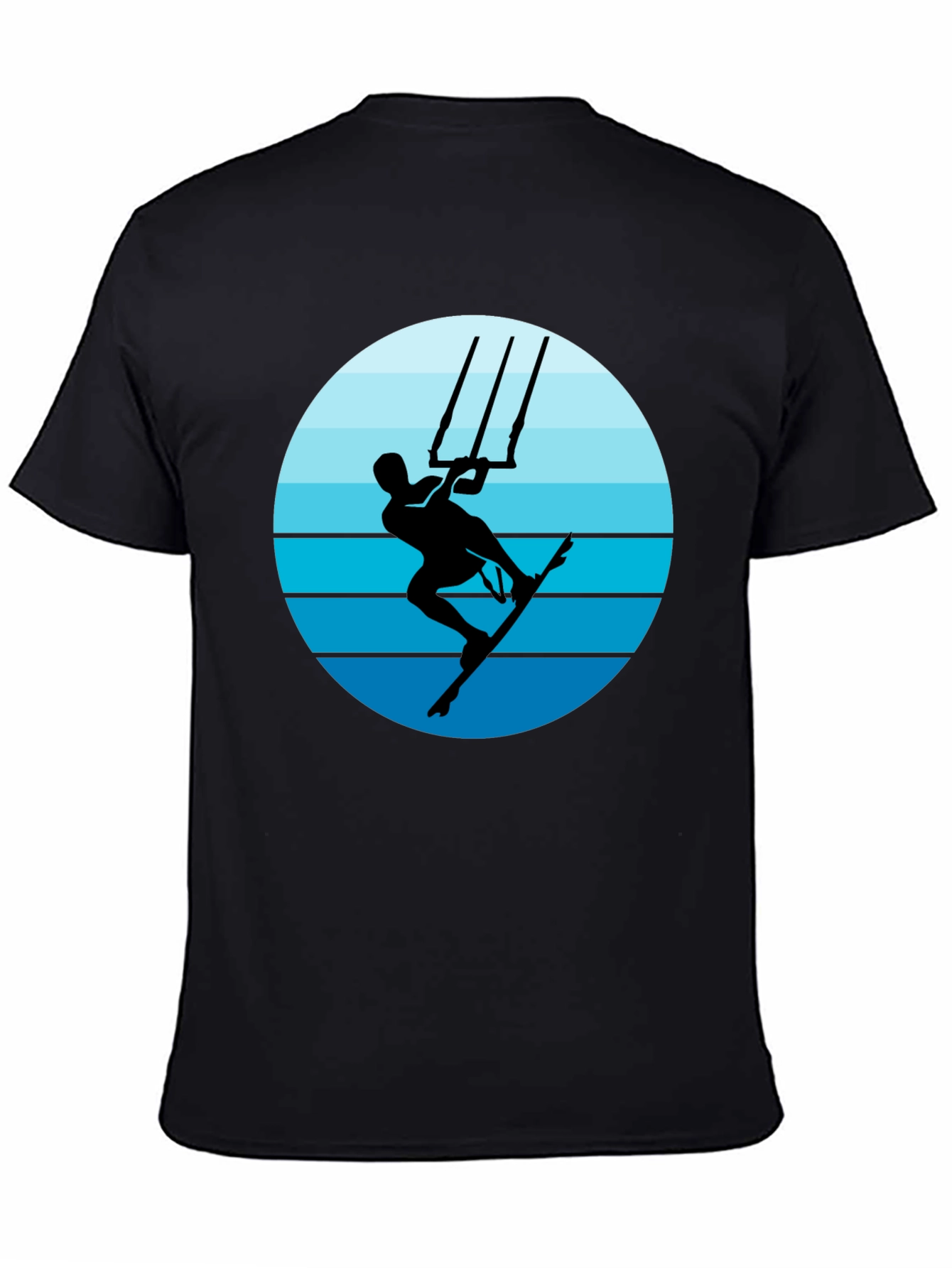 Kitesurfing Graphic T-Shirt - Black Cotton Tee