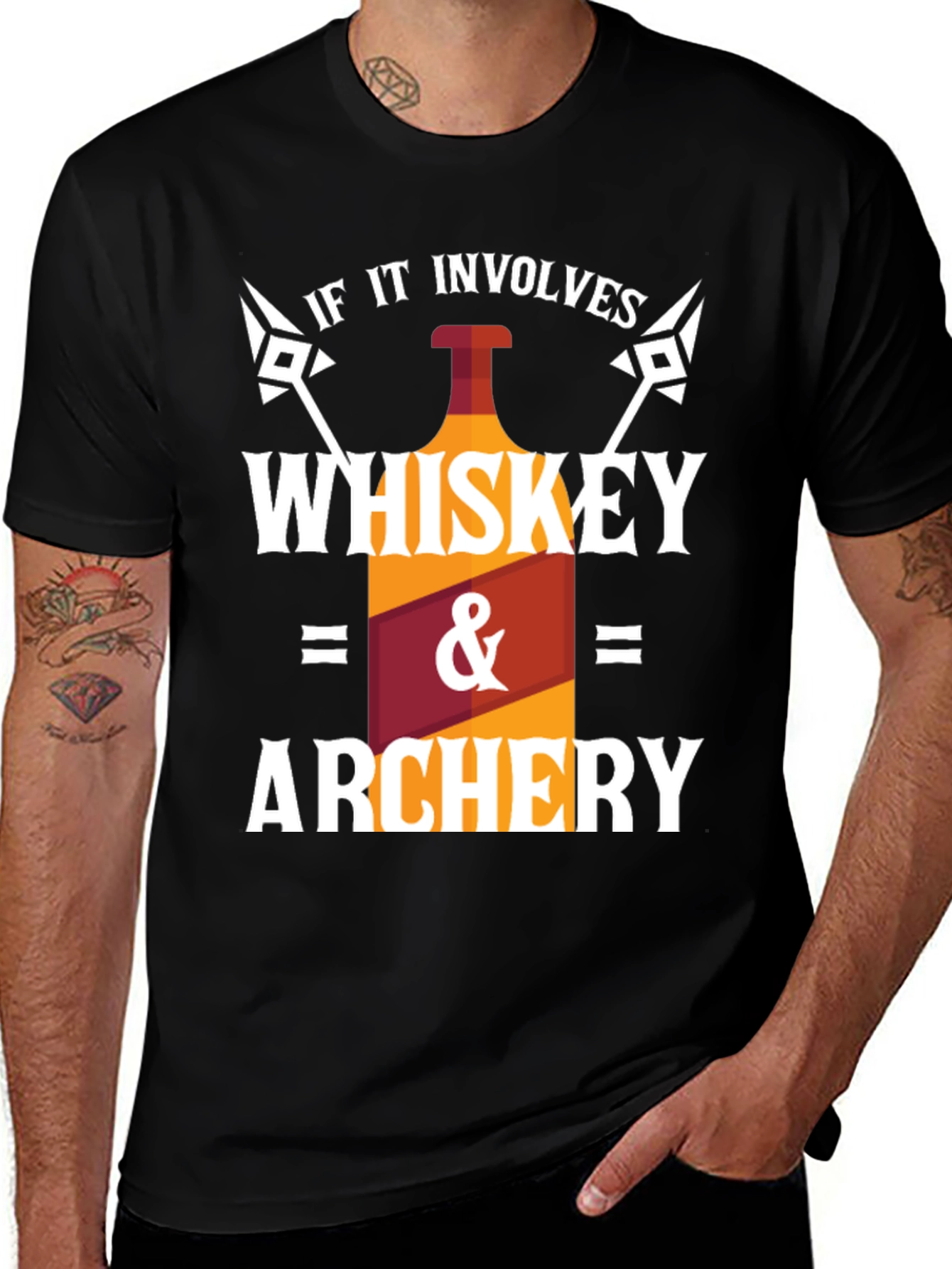 Whiskey & Archery Black Graphic T-Shirt