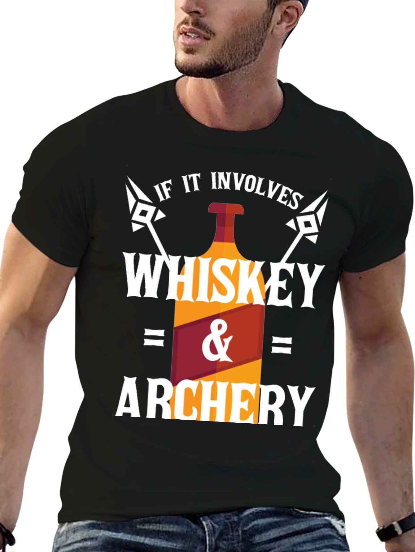 Whiskey & Archery Black Graphic T-Shirt